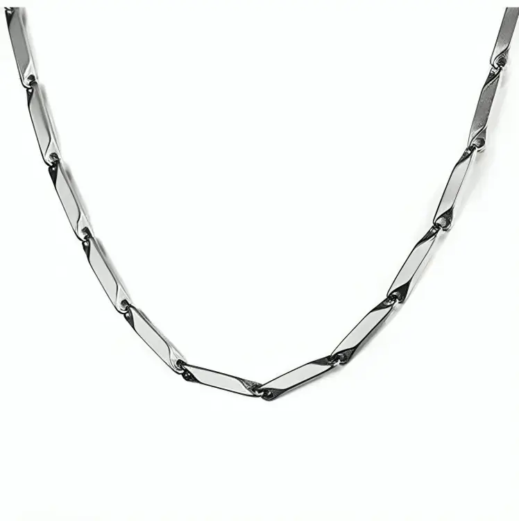 Stainless Steel Rice Chain for Men and Boys (Silver) Stainless Steel Chains