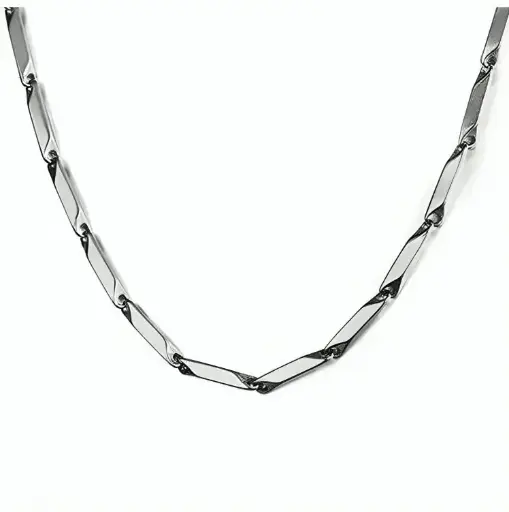 Stainless Steel Rice Chain for Men and Boys (Silver) Stainless Steel Chains