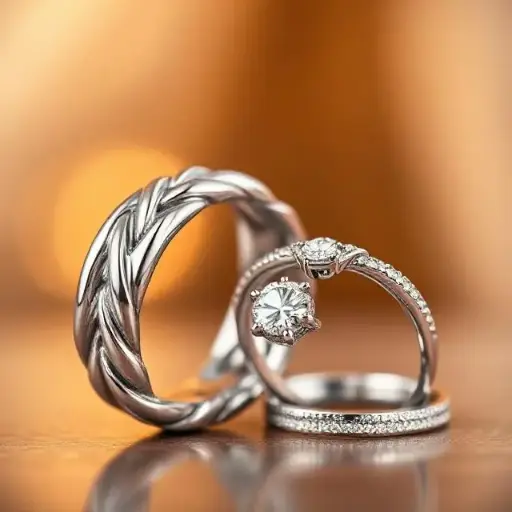 Valentine American diamond Adjustable Heart Love Ring Combo set Platinum Silver