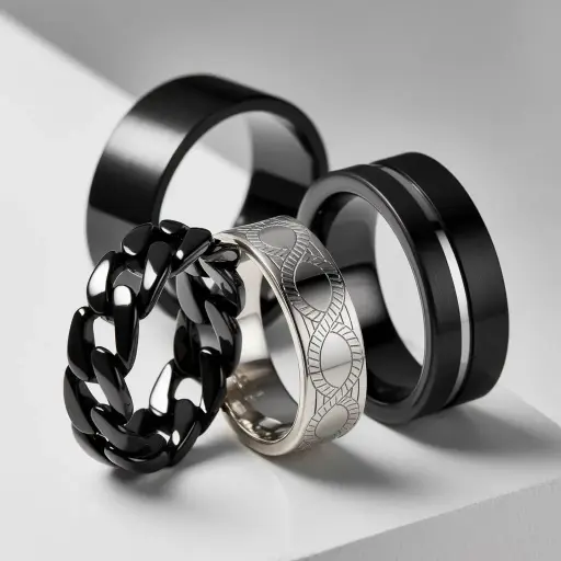 Timeless and bold, this ring exudes the essence of power. Crafted with a mix of strong metals and intricate detailing