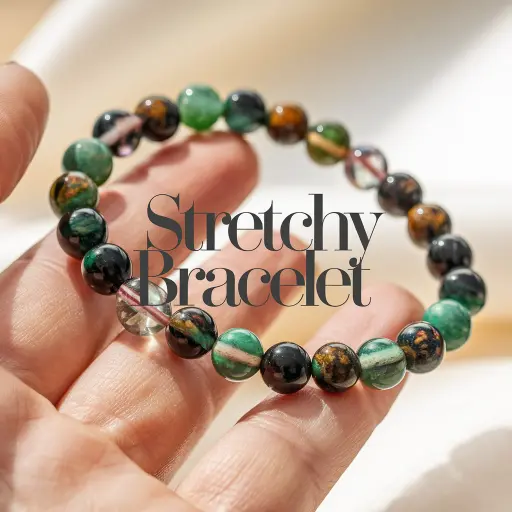 This bracelet captures the calm yet dazzling beauty of still waters. With its subtle, shimmering stones